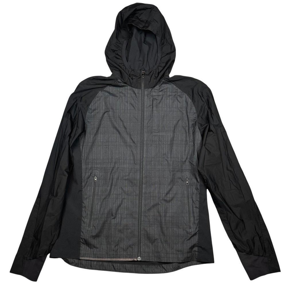 Lululemon Pack-It Jacket Mesh Mens L Black Hooded Running Windbreaker Reflective - Picture 13 of 14